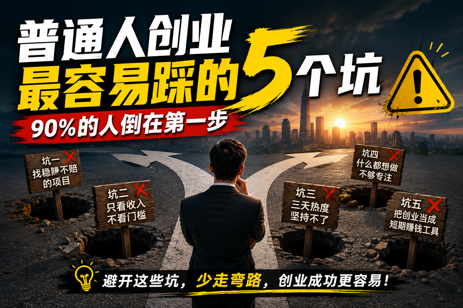 普通人创业，最容易踩的5个坑，90%的人倒在第一步