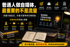 普通人做自媒体,最重要的不是流量,而是这3种长期能力-共创社