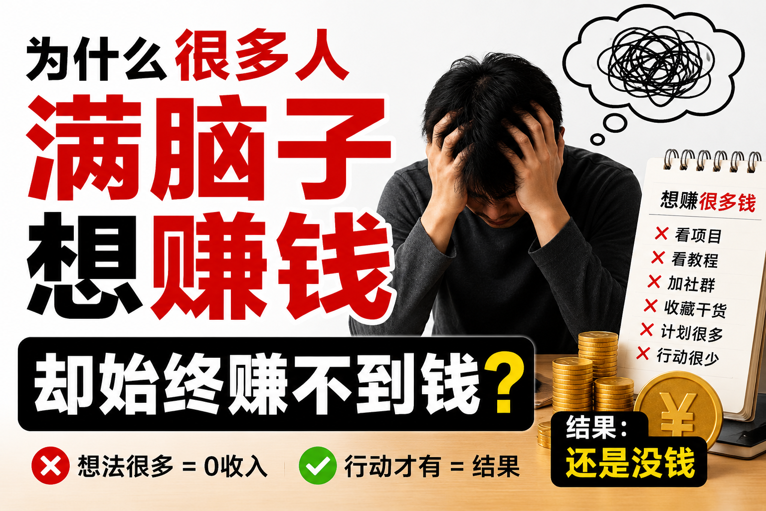 为什么很多人满脑子想赚钱，却始终赚不到钱？-共创云网创