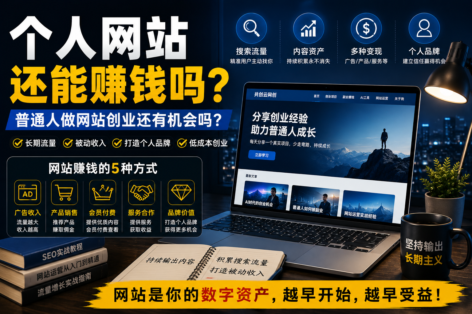 个人网站还能赚钱吗?普通人做网站创业还有机会吗?