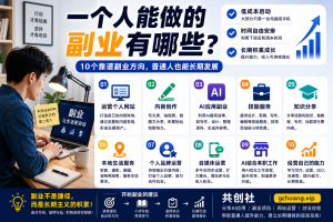 一个人能做的副业有哪些？普通人适合长期发展的10个副业方向（2026）-共创社
