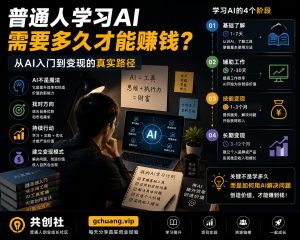普通人学习AI需要多久才能赚钱？从AI入门到变现的真实路径-共创社