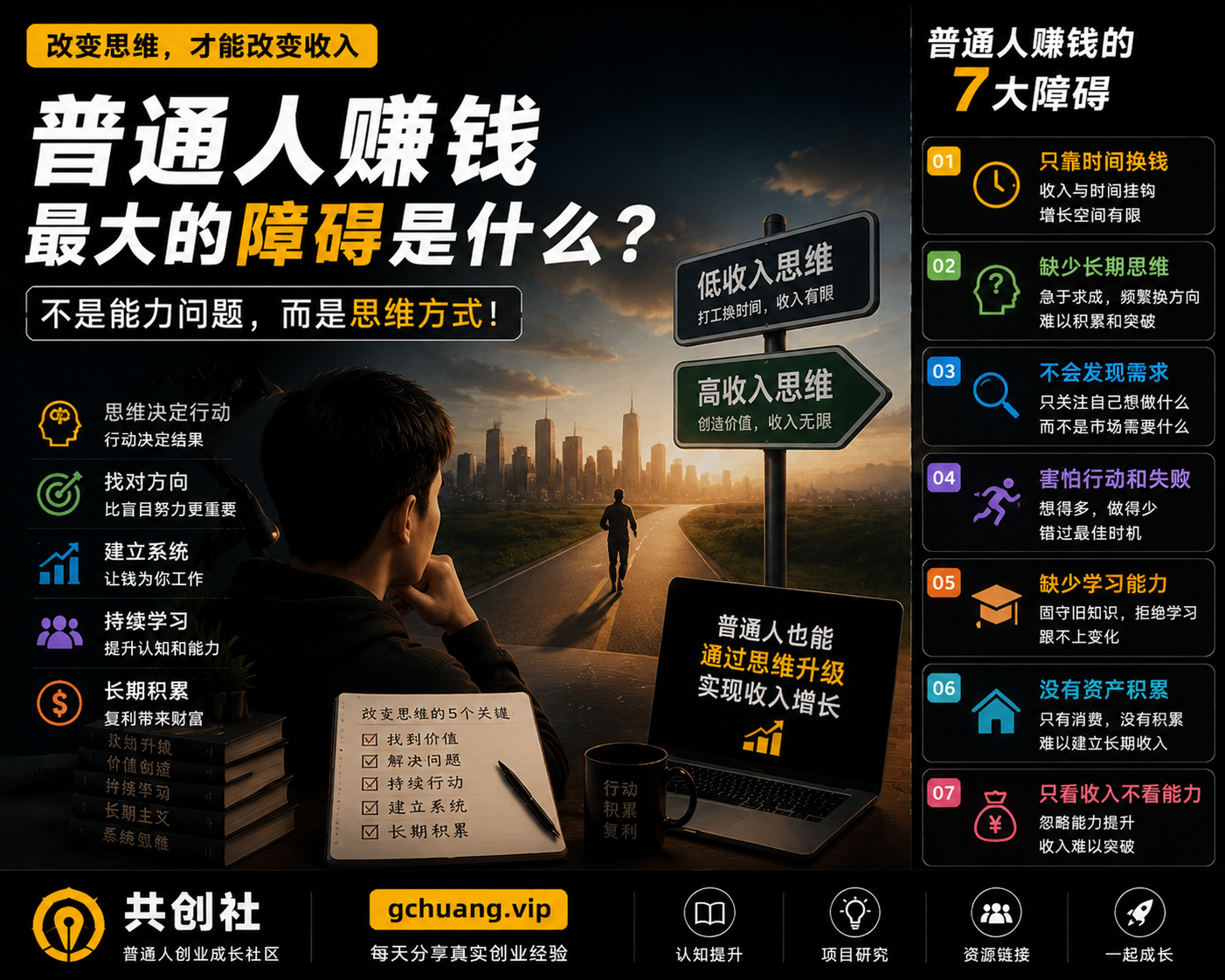 普通人赚钱最大的障碍是什么？阻碍收入提升的不是能力，而是赚钱思维-共创社