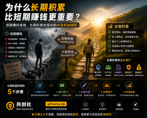 为什么长期积累比短期赚钱更重要？普通人实现财富增长的长期主义思维-共创社