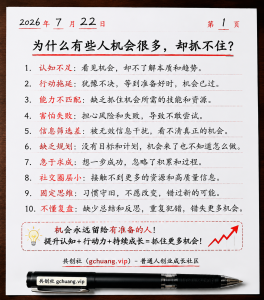 为什么有些人机会很多，却抓不住？普通人提升成长思维的方法-共创社