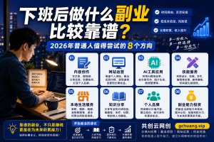 下班后做什么副业比较靠谱？2026年普通人值得尝试的8个方向-共创社